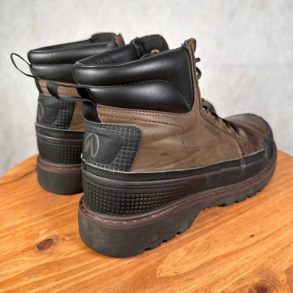 Nevados Work Steel Toe Boots Mens 10.5 Brown Black WKA42M0018 Good Condition